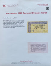 Load image into Gallery viewer, 1928 Summer Olympics Track and Field/Athletics Ticket LOA VTG Sports Historical