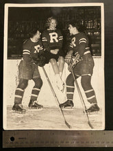 Load image into Gallery viewer, 1935 NHL Hockey Press Photo New York Rovers Players with Figure Skater Henie