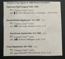 Load image into Gallery viewer, 1960 Rome Olympics Gold Medal Bout Boxing Ticket Cassius Clay Muhammad Ali