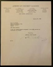 Load image into Gallery viewer, 1943 AHL Hockey Signed Letter Maurice Podoloff Autographed NBA HOFer JSA LOA