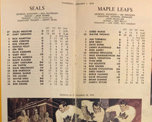 Load image into Gallery viewer, 1976 Maple Leaf Gardens NHL Hockey Program Leafs vs California Golden Seals