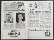 Load image into Gallery viewer, 1966 Maple Leaf Gardens AHL Program Rochester Americans v Quebec Aces Don Cherry