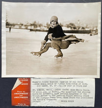 Load image into Gallery viewer, 1928 Type 1 Action Photo Sonja Henie Figure Skating Champion Historical LOA VTG