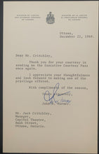 Load image into Gallery viewer, John Turner Autographed Signed Vintage Letter Former Canadian Prime Minister