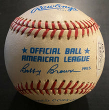 Load image into Gallery viewer, Carlton Fisk Signed Bobby Brown Baseball Autographed MLB Boston Red Sox HOF JSA