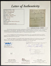 Load image into Gallery viewer, 1888 Sir John A MacDonald Handwritten Signed Letter Canadian Prime Minister LOA