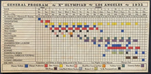 Load image into Gallery viewer, 1932 Vintage Los Angeles Times Summer Olympics Unmarked Pocket Schedule