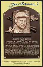 Load image into Gallery viewer, Joe Torre Signed Hall Of Fame Plaque Autographed Postcard Yankees HOF MLB JSA