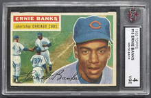 Load image into Gallery viewer, 1956 Topps #15 Ernie Banks Chicago Cubs White Back MLB Card KSA VGE 4