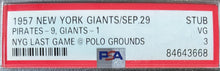Load image into Gallery viewer, Last Game At The Polo Grounds Ticket Stub Graded Slabbed V3 PSA Mays Clemente