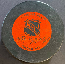 Load image into Gallery viewer, Pittsburgh Penguins Game Puck Vintage Hockey Used General Tire Slug Ziegler 1985
