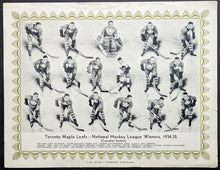 Load image into Gallery viewer, 1934/35 Toronto Maple Leafs Photo CCM Skates Premium Print Hap Day King Clancy