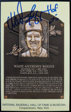 Load image into Gallery viewer, Wade Boggs Signed Hall Of Fame Plaque Autographed Postcard Red Sox HOF MLB JSA