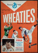 Load image into Gallery viewer, 1966/67 General Mills Wheaties Cereal Box Front Gordie Howe Player Photo HOF