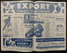 Load image into Gallery viewer, 1952 NHL Hockey Vintage Program Toronto Maple Leafs vs Detroit Red Wings MLG