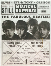 Load image into Gallery viewer, Rare 1963 Beatles Acetate Musical Express Magazine Cover Promotional Item