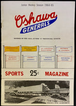 Load image into Gallery viewer, 1964 OHL Hockey Oshawa Generals Program First Game at Civic Auditorium Bobby Orr