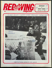Load image into Gallery viewer, 1966 Detroit Olympia Historic NHL Hockey Program + Ticket Howe's 1500th Game