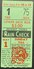 Load image into Gallery viewer, 1966 Detroit Tigers vs Baltimore Orioles Ticket Stub Tigers Stadium MLB Baseball