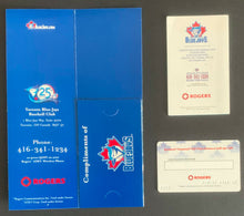 Load image into Gallery viewer, 2001 Toronto Blue Jays 25th Anniversary Items Schedule + Ticket Envelope + Card