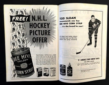 Load image into Gallery viewer, 1957 Maple Leaf Gardens NHL Hockey Program VTG Leafs vs Rangers Marc Reaume