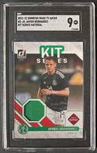Load image into Gallery viewer, 2021-22 Donruss Road to Qatar KS-JH Javier Hernandez Kit Series Material SGC 9