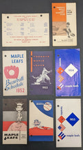 Load image into Gallery viewer, Toronto Maple Leaf Baseball Team Pocket Schedules 1952-1959 Vintage