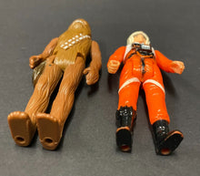Load image into Gallery viewer, 1977 Chewbacca + Luke Skywalker X-Wing Pilot Loose Star Wars Kenner Figurines
