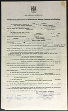 Load image into Gallery viewer, 1977 Canadian Boxing Match Contract Signed Nicky Furlano vs Michelle Rouleau