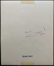 Load image into Gallery viewer, 1950 Vintage NHL Hockey Detroit Red Wings Benny Woit Turofsky Stamped Photo