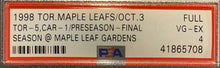 Load image into Gallery viewer, 1998 Toronto Maple Leafs Vtg Hockey Ticket Memories & Dreams Hap Day NHL PSA 4