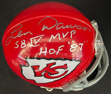 Load image into Gallery viewer, Len Dawson Kansas City Chiefs Autographed NFL Football Riddell Mini-Helmet PSA
