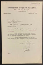 Load image into Gallery viewer, 1960 NHL Fine On Leaf Player Billy Harris Charging On Blackhawks Signed Campbell