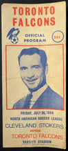 Load image into Gallery viewer, 1968 North American Soccer League Cleveland Stokers V. Toronto Falcons Program