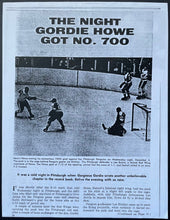 Load image into Gallery viewer, 1968 Gordie Howe 700th Goal Program Detroit Red Wings Pittsburgh Penguins NHL
