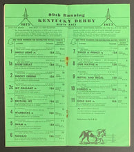 Load image into Gallery viewer, 1973 Secretariat Winner Kentucky Derby Program + Parimutuel Horse Race Ticket