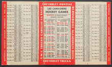 Load image into Gallery viewer, 1934-35 General Motors NHL Pocket Schedule Vintage Hockey Sports Calendar