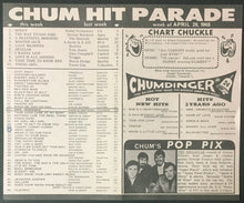 Load image into Gallery viewer, 1968 1050 Chum Radio Station Survey Chart Music Toronto Bob Lane Doors Vtg Rock