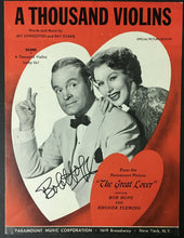 Load image into Gallery viewer, Bob Hope Autographed A Thousand Violins Sheet Music Cover Vtg Authenticated JSA