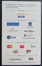 Load image into Gallery viewer, 2003 Canadian Open Golf Tournament Final Day Pairing Sheet Signed By Vijay Singh