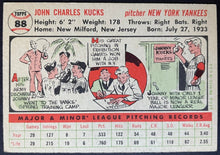 Load image into Gallery viewer, 1956 Topps Baseball Johnny Kucks #88 New York Yankees MLB Card Vintage
