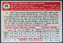 Load image into Gallery viewer, 1952 Topps Baseball Clyde McCullough #218 Pittsburgh Pirates MLB Card Vintage