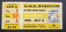 Load image into Gallery viewer, 1970 C.N.E. Stadium Ottawa Rough Riders vs Tornto Argonauts CFL Football Ticket