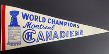 Load image into Gallery viewer, 1960's World Champions Montreal Canadiens Stanley Cup Pennant NHL Hockey 29"