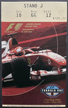 Load image into Gallery viewer, 2004 Indianapolis Speedway US Grand Prix Ticket + Program Michael Schmacher Wins
