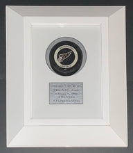 Load image into Gallery viewer, Jacques Demers 900th N.H.L. Game Puck February 25, 1998 at Washington 4-3 Tampa Bay Victory