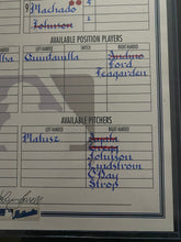 Load image into Gallery viewer, 2012 Game-used Line-up Card Toronto Blue Jays At Baltimore Orioles MLB Authenticated