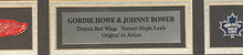 Load image into Gallery viewer, Signed Gordie Howe Johnny Bower “Original Six Action” Framed NHL Hockey Photo COA
