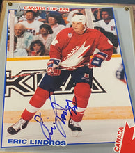 Load image into Gallery viewer, Signed Eric Lindros 1991 Canada Cup Plaque Photo Team Canada LOA