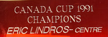 Load image into Gallery viewer, Signed Eric Lindros 1991 Canada Cup Plaque Photo Team Canada LOA